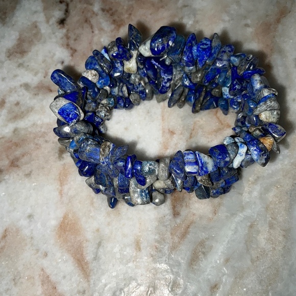 #40. LAPIS LAZULI TRIO - 2 NECKLACES & 1 STRETCH BRACELET - Picture 7 of 7